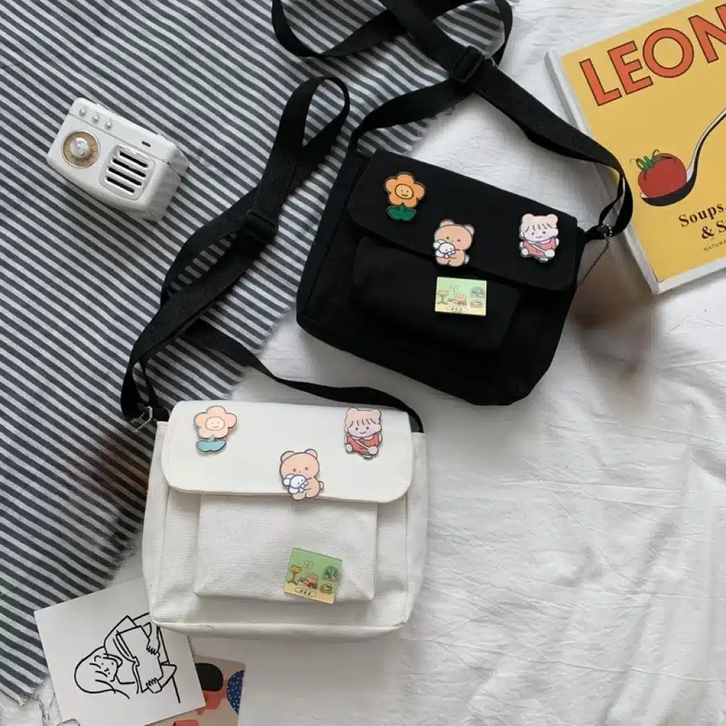 Petit sac japonais en toile pour femme, sac alertes onal Harajuku, sacs initiés pour fille étudiante sauvage, mignon, nouveau, 2023